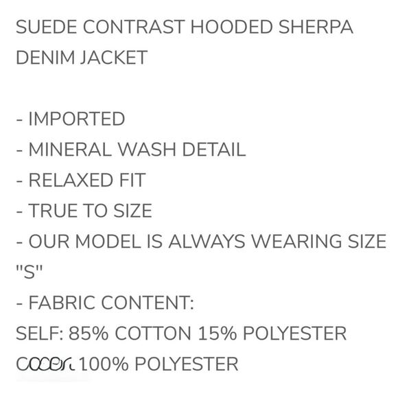 Oli & Hali Sherpa Denim Jack with Suede Details Size Small - Picture 3 of 3